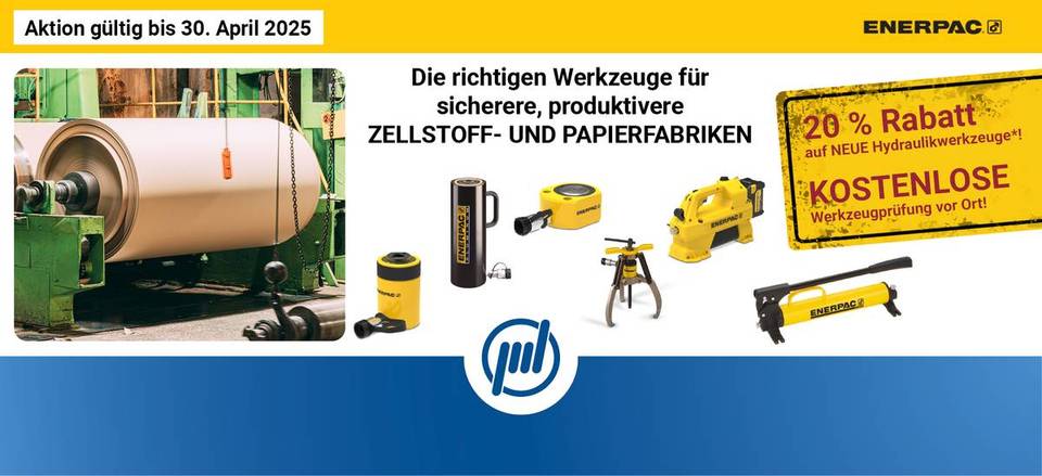 Aktuelle ENERPAC Aktionen Zellstoff- und Papierfabriken